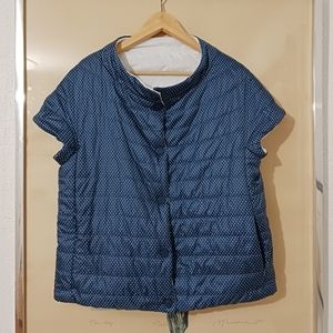 Patty Kim reversible blue / white vest puffer size M